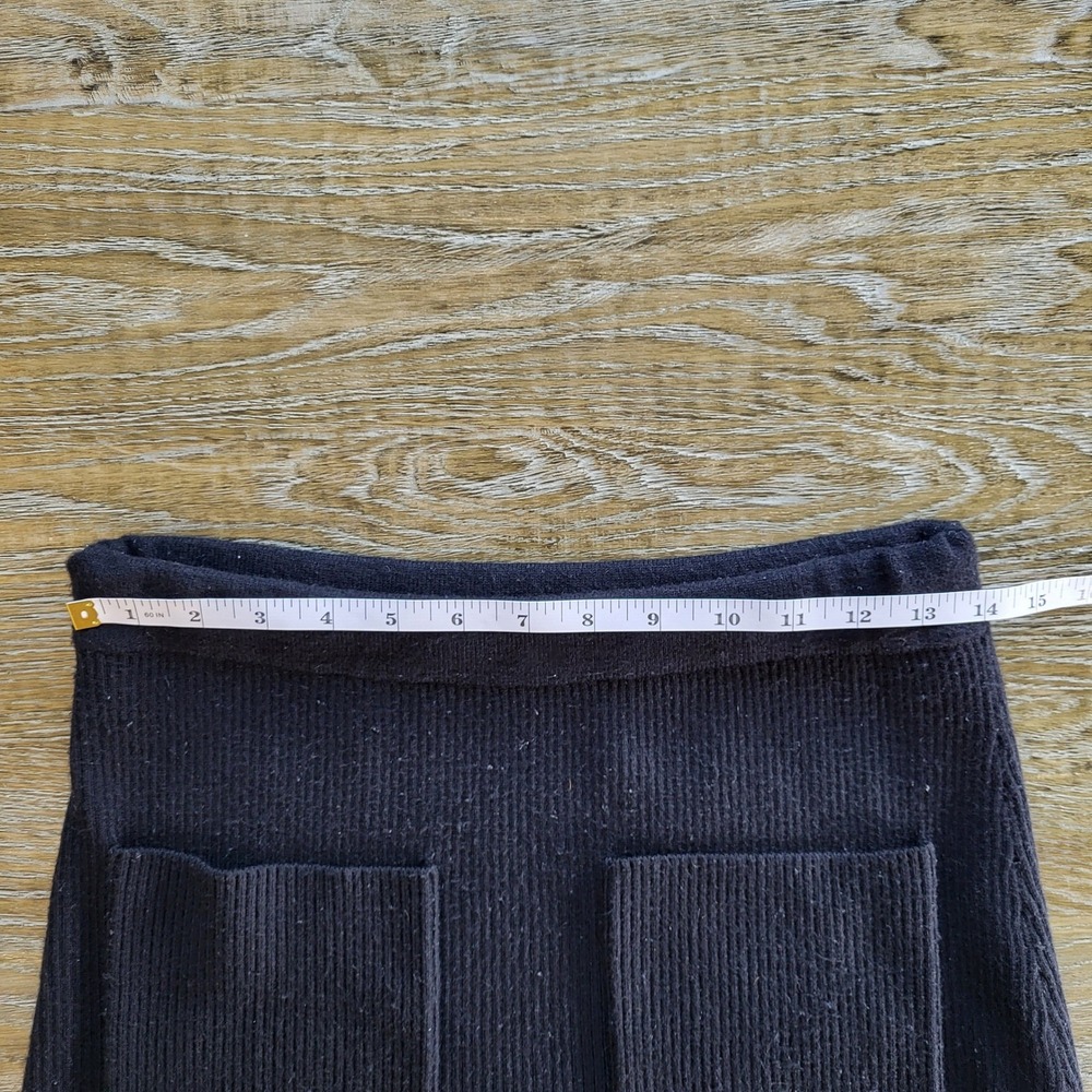 Zara Womens Black Ribbed Knit Mini Skirt with Front Pockets Size Medium - Picture 5 of 9